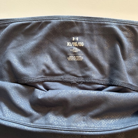 Under Armour Blue/Silver Motion Gloss Leggings Size XL - Picture 3 of 12